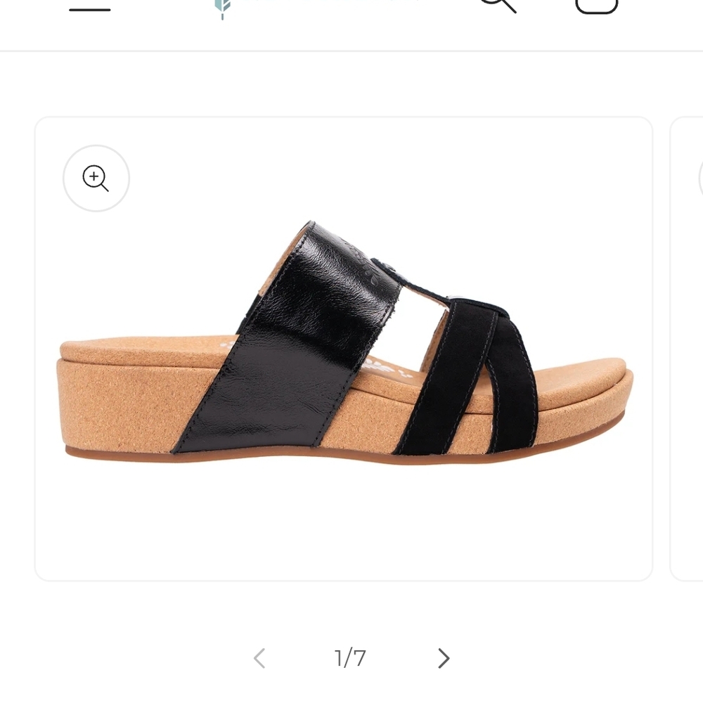 Revitalign Black Leather Andover Sandals